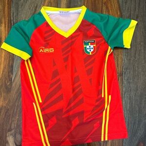 Ronaldo Kids Portugal Soccer Jersey - Red, Green, and Yellow